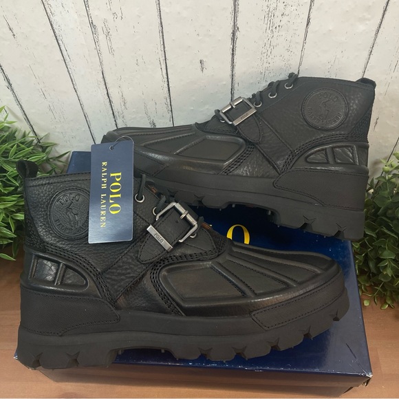 Polo Ralph Lauren Men's Oslo Low Waterproof Leather & Suede Duck Boots - Picture 3 of 13